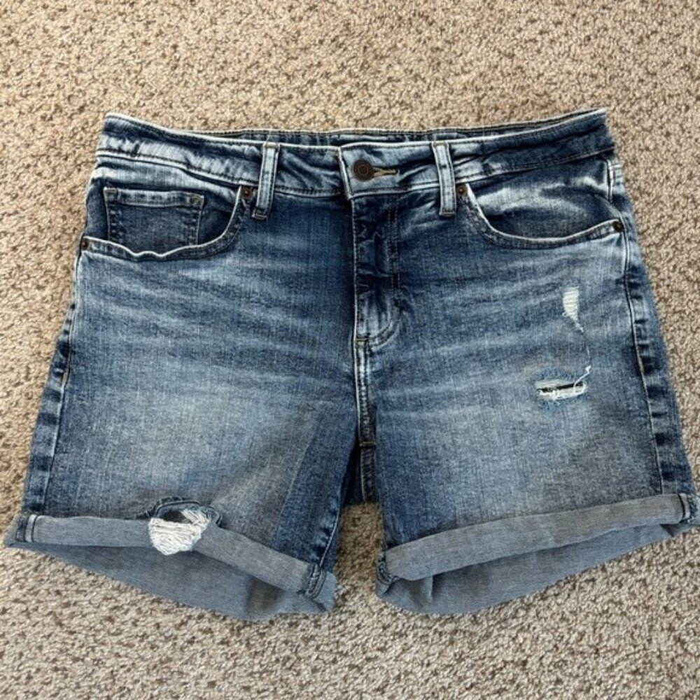 Lucky Brand The Roll Up Distressed Denim Shorts Size 6 | summer capsule wardrobe
